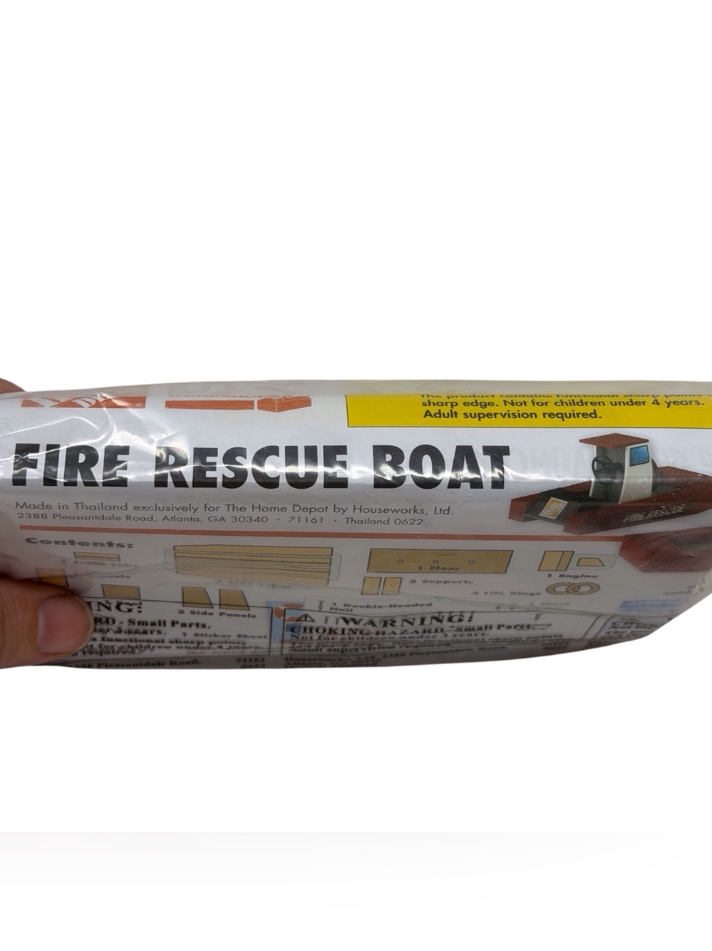 Home Depot Kids Workshop Exclusive Fire Rescue Boat Woodworking Build Kit New